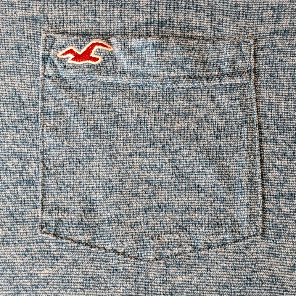 ☀️Hollister EUC Logo Icon Crew young men's T-shirt Large turquoise teal blue - Picture 4 of 13